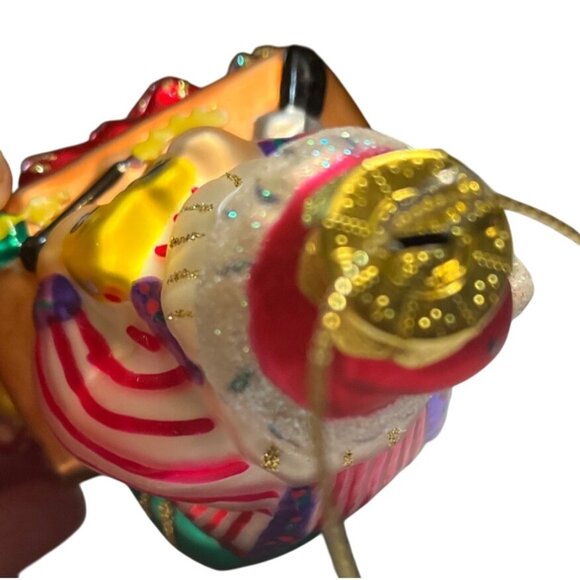 Vtg Margaret Cobane original glass ornament Santa Claus making toys - Picture 5 of 6